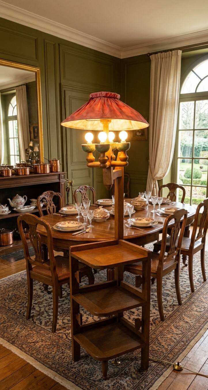 Guillerme and Chambron floor lamp in oak from the 1960s.