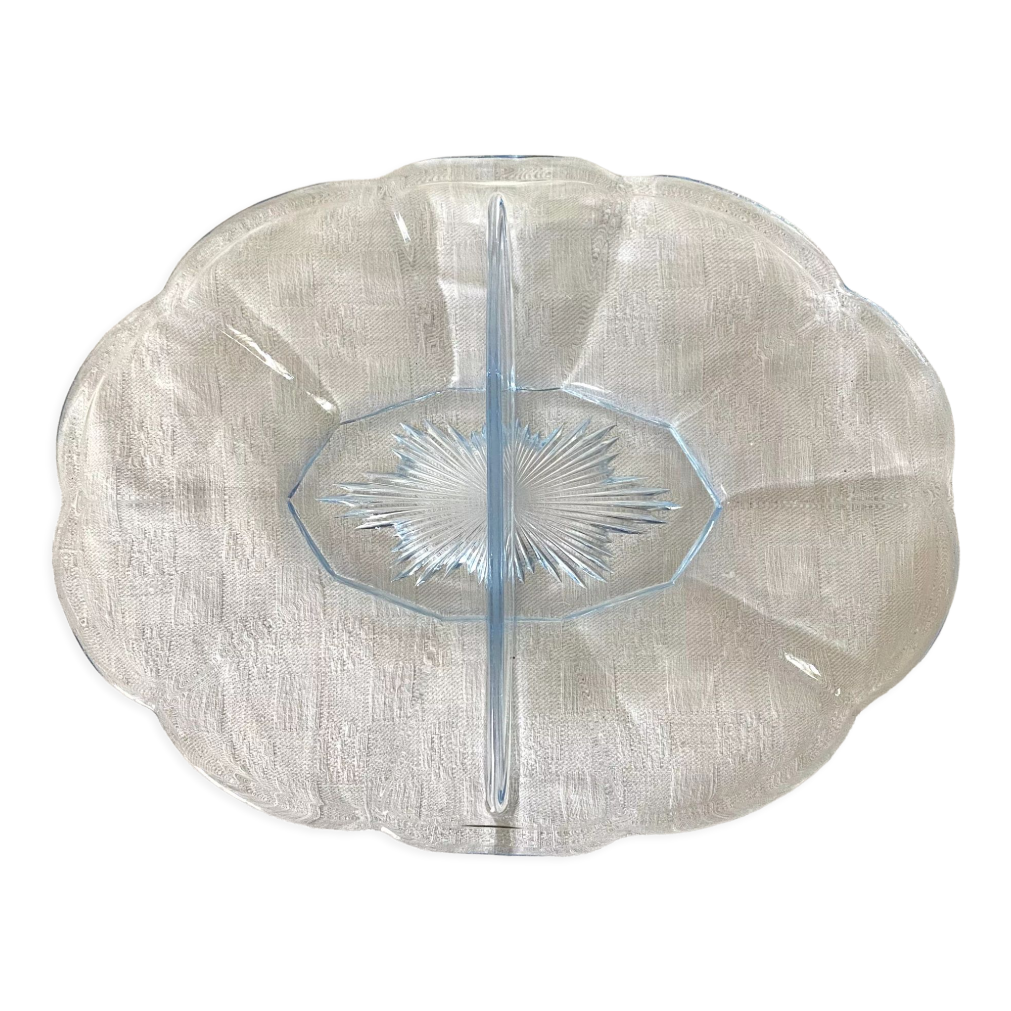 Plat serviteur en verre années 50