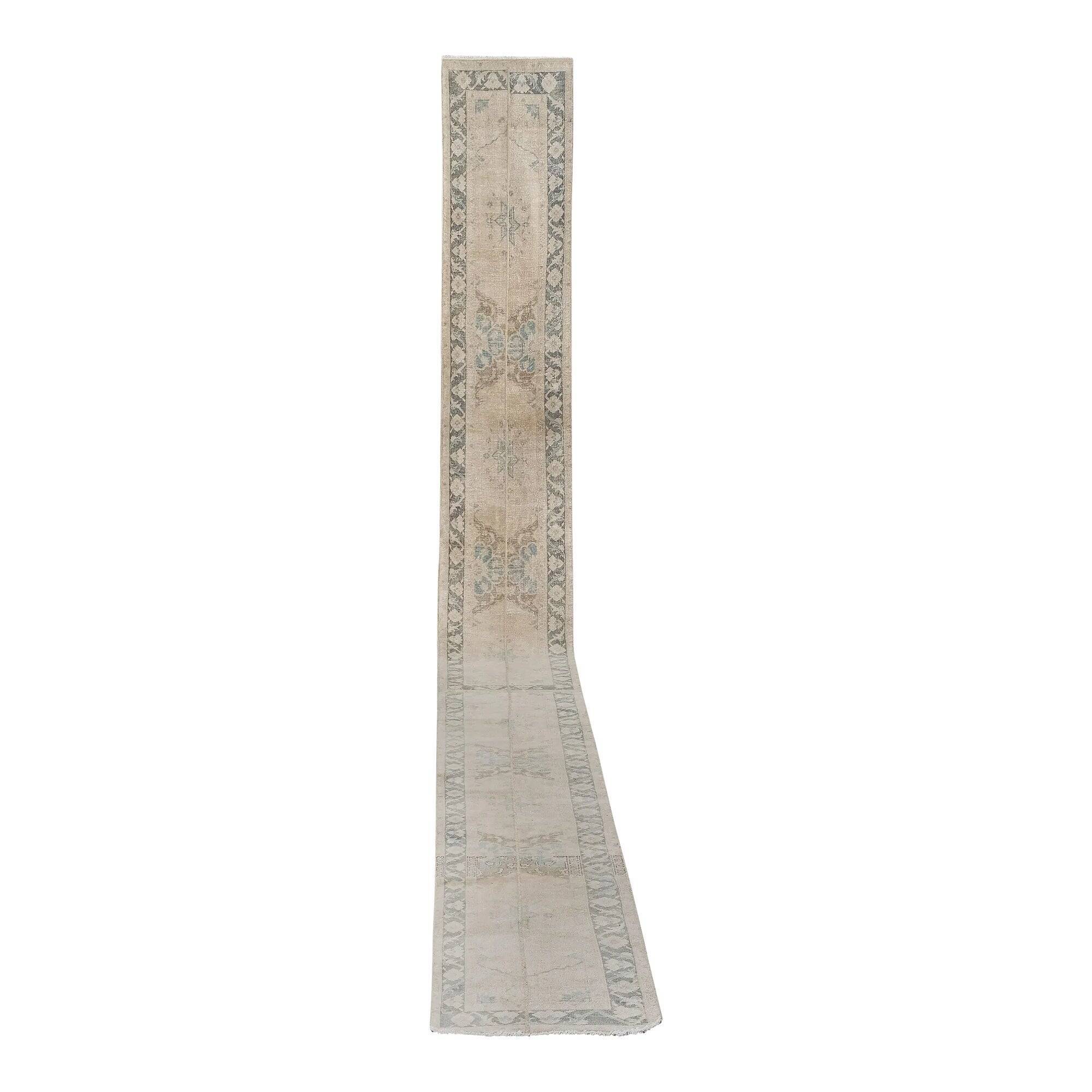 Vintage Turkish hallway rug 68x787 cm