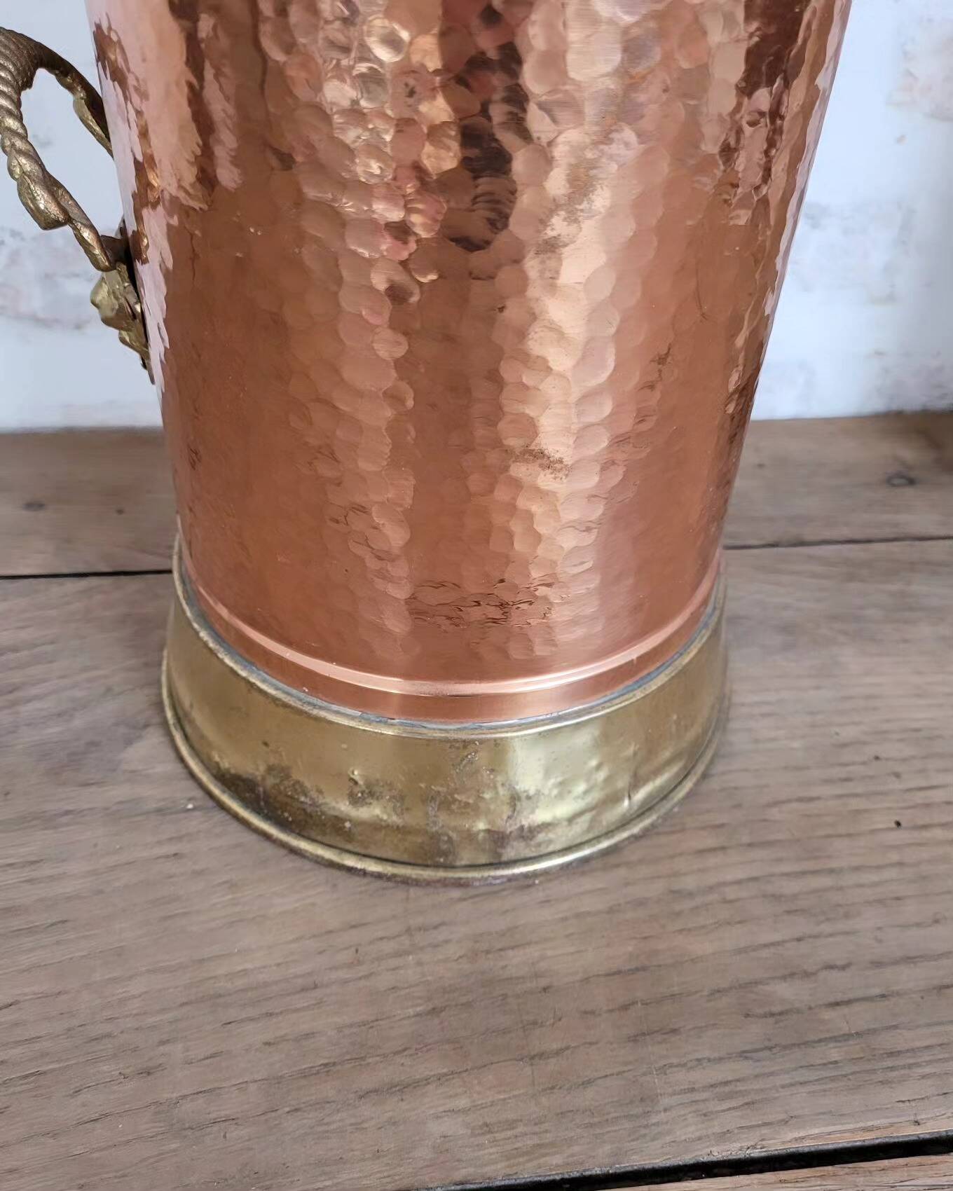 Old copper coal bucket