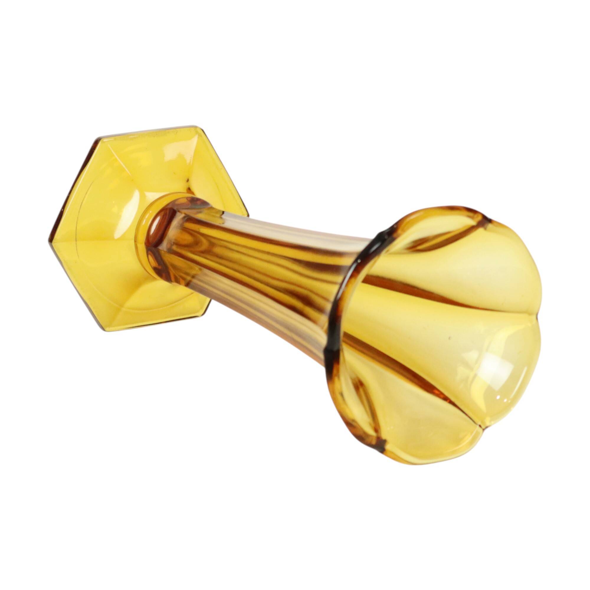 Luxval Vase Amber Américain 1935 Val Saint Lambert Art Deco