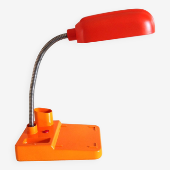 Lampe de bureau orange par Brama Italie / vintage années 70