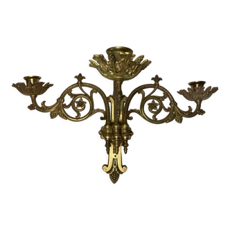 Bronze wall lamp three branches Empire early twentieth century