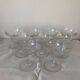 Set of 9 antique champagne glasses in engraved glass