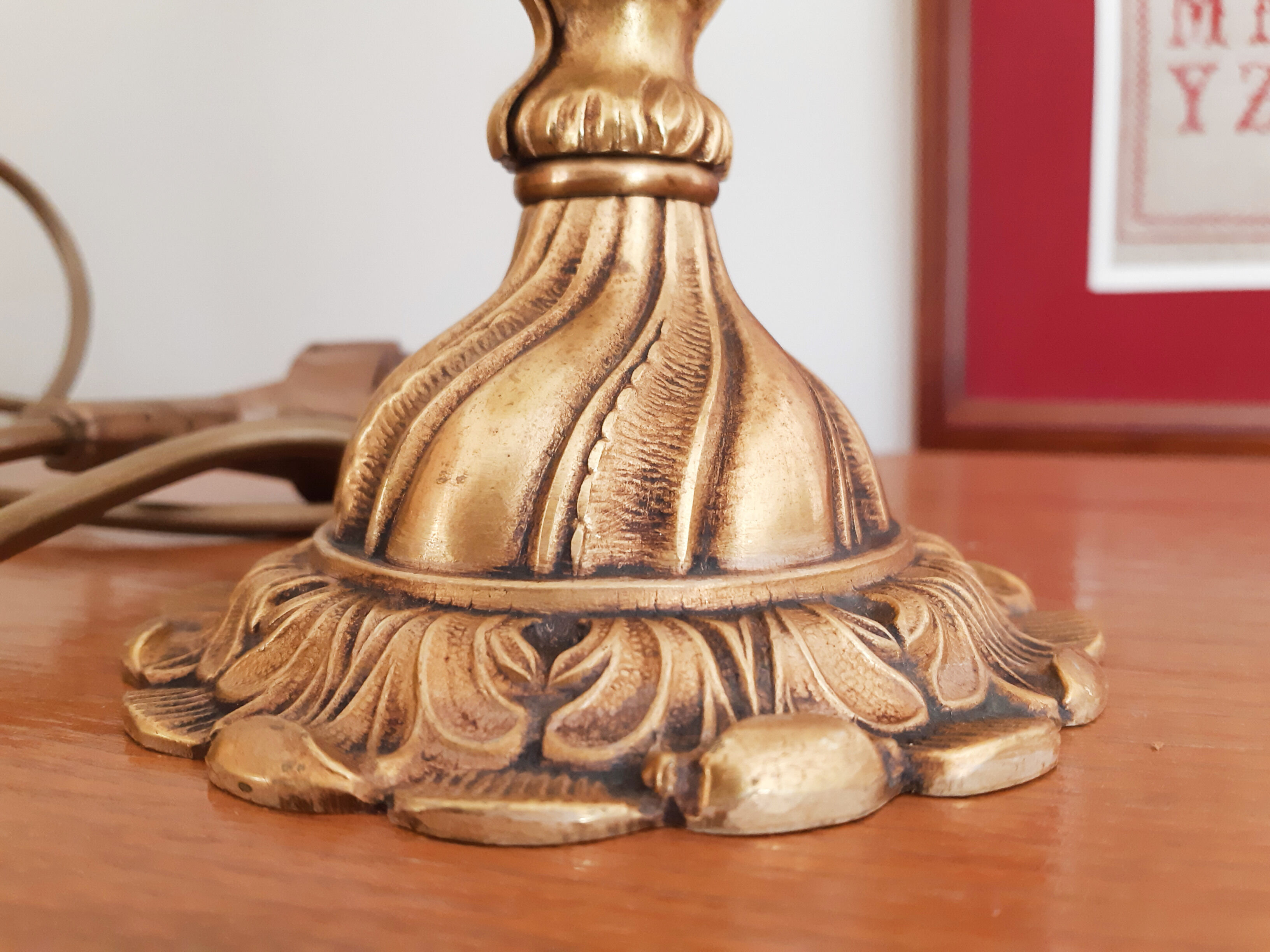 Bouillotte lamp in gilded bronze