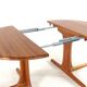 Table à manger ronde extensible 2x 'Hune' - teck massif - design danois