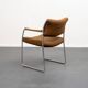Fauteuil, années 1960, structure en métal chromé, accoudoirs en teck