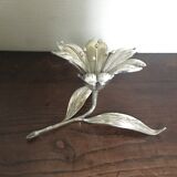 Silver metal flower ashtray