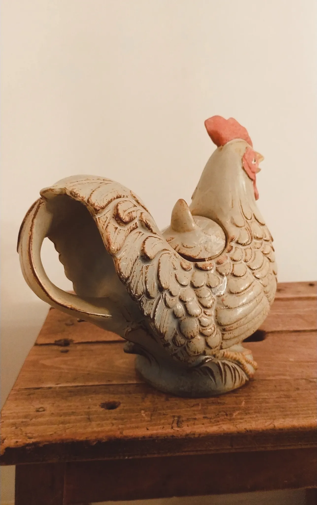 Carafe, vintage teapot Rooster • Ceramic