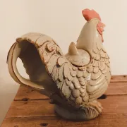 Carafe, vintage teapot Rooster • Ceramic