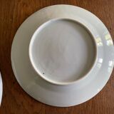 Asian porcelain plates decorated with blue dragons