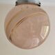 suspension glass globe pink and gold on a metal aluminium stem and structure