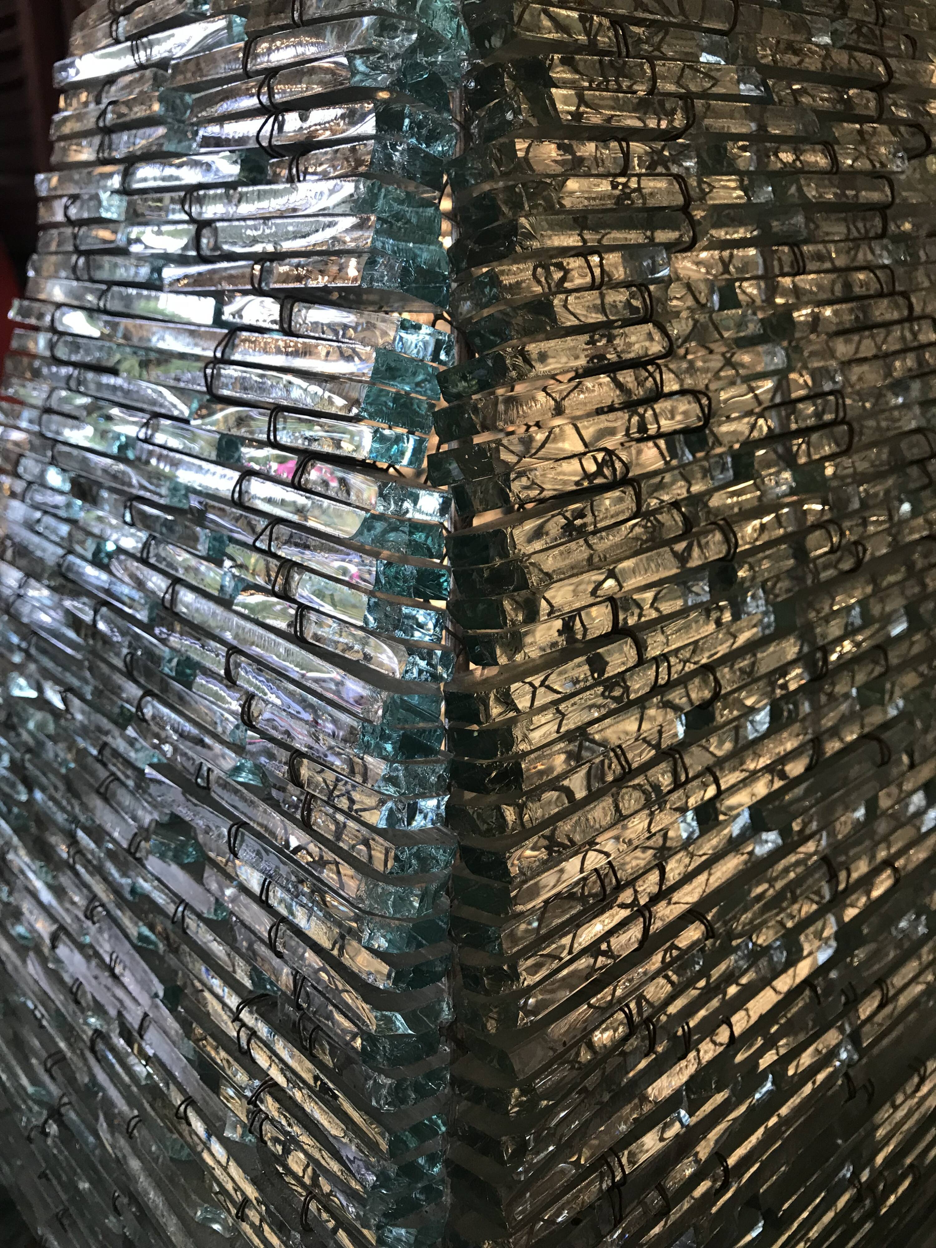 Stacked glass pyramid lamp, 1970