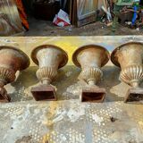 2 Pairs of Cast Iron Medici Vases 1900 Charleville-Méziéres