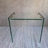 Glass and brass coffee table
