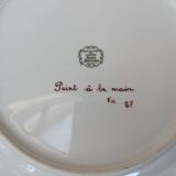 Very beautiful old plate decorated with a cornucopia, hand-painted, Limoges