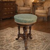 Sgabello a vite da Pianoforte Antico in Noce Inizio '900