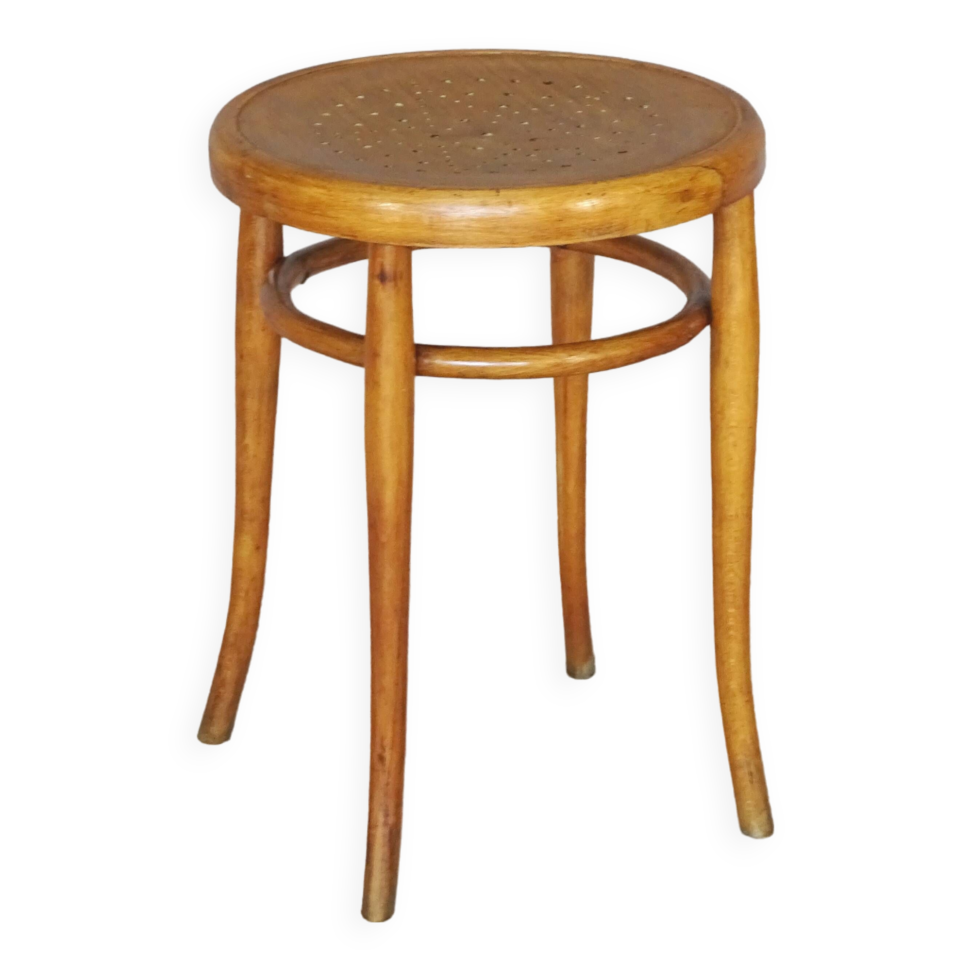 Bistro stool "star" seat in cherry wood; height:52cm