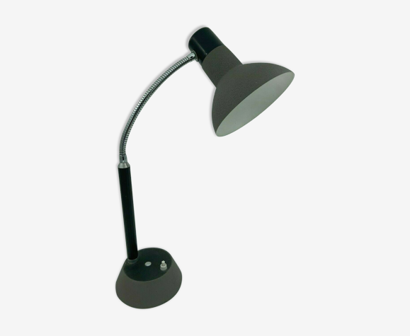 Lampe industrielle 1960 inclinable pied leste gris taupe noir | Selency
