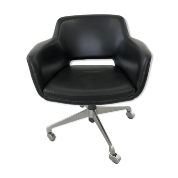 Chaise de bureau en cuir, années 1960