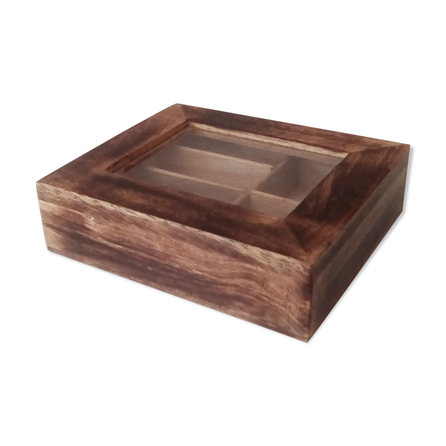 Vintage glass wooden box