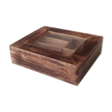 Vintage glass wooden box