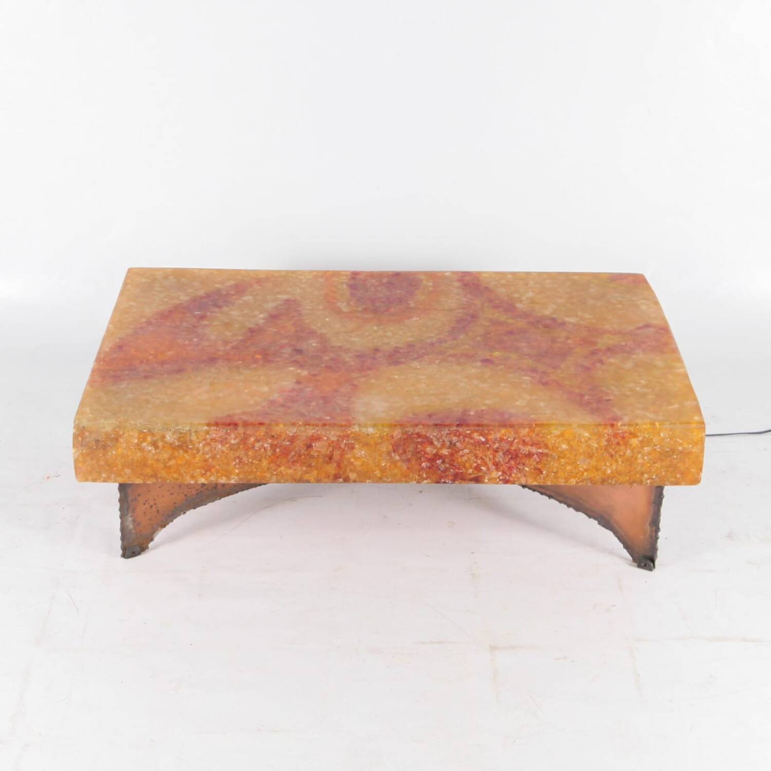 Vintage resin and iron coffee table