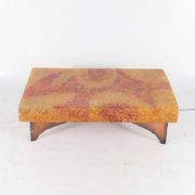 Vintage resin and iron coffee table