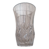 Large Cut Crystal Vase with Diamond Points Vintage 2.6kg