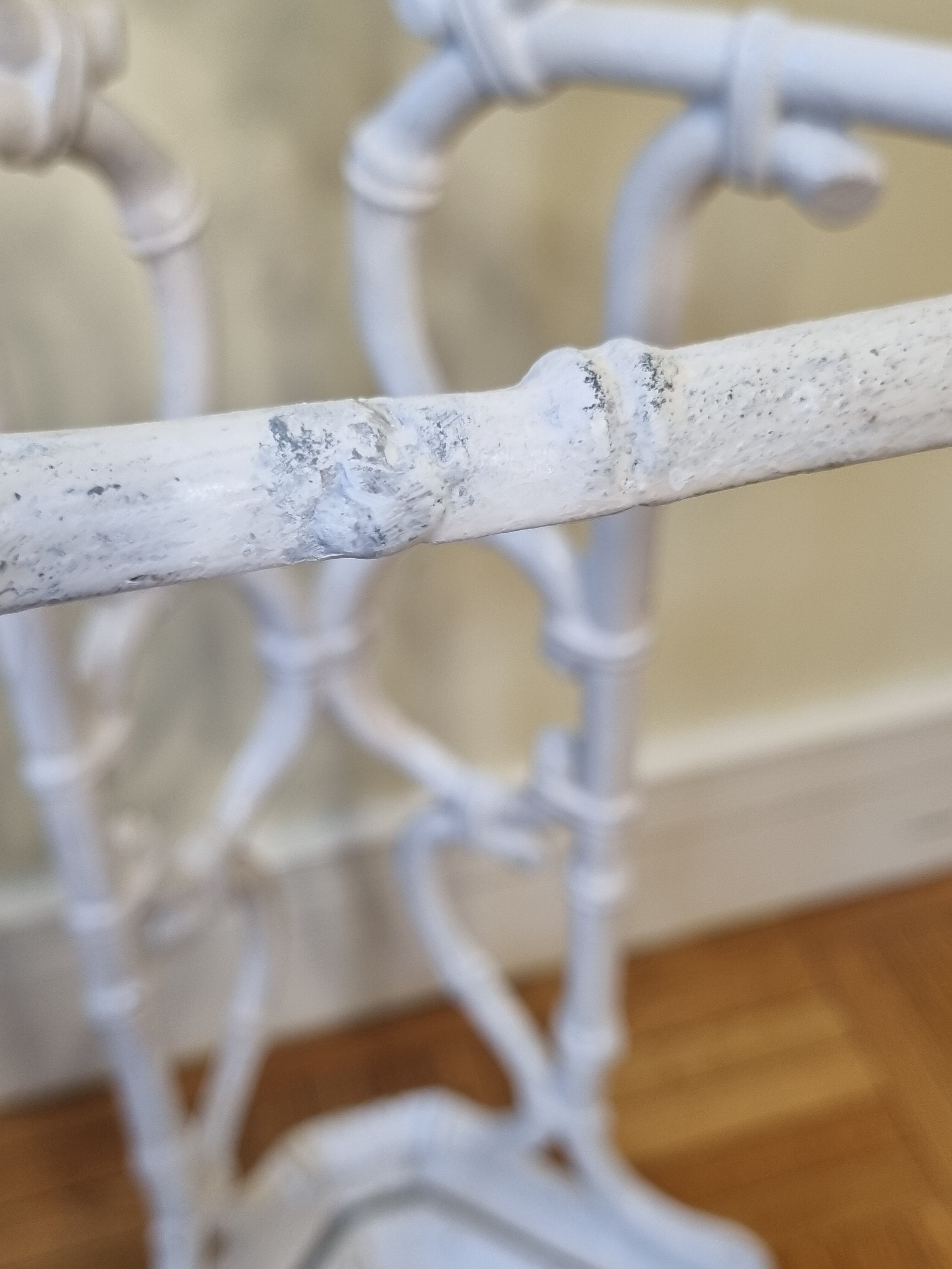 Old Victorian umbrella stand, late nineteenth century in white lacquered cast iron