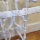 Ancien porte-parapluie victorien, fin XIXème en fonte laqué blanc