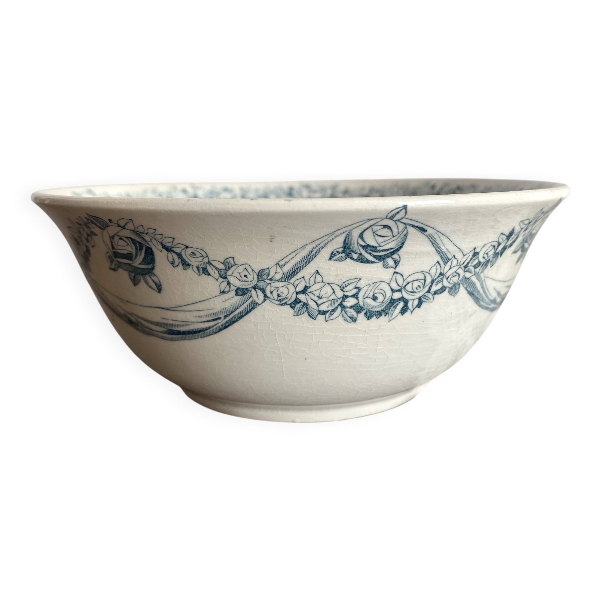 Antique ironstone bowl HBCM Roses