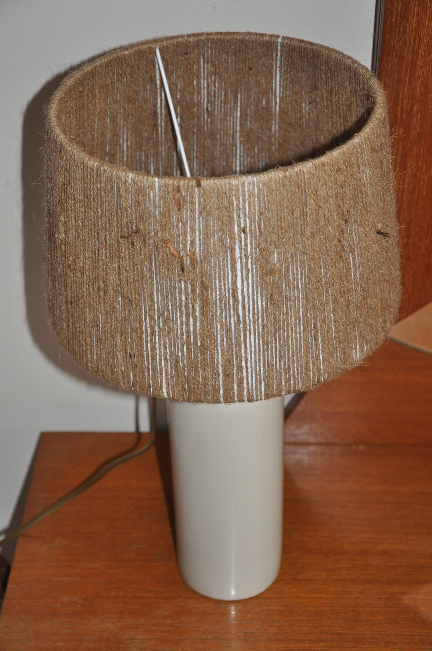 Vintage stoneware bottle lamp