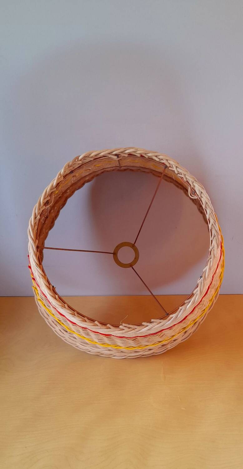 60s rattan lampshade