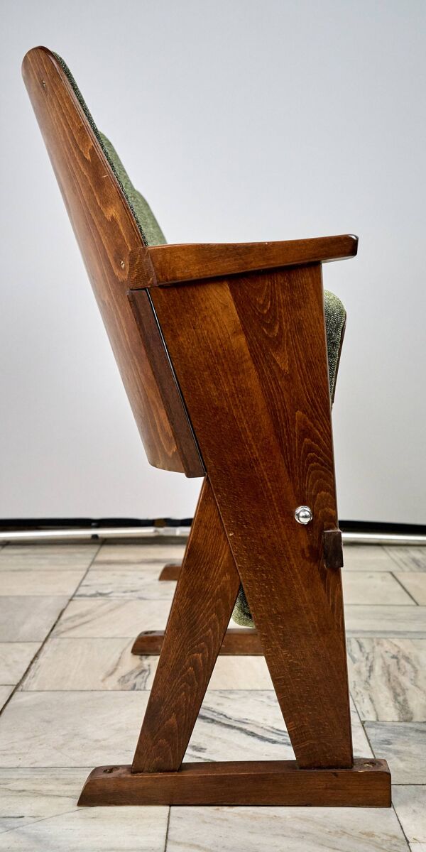 Chaises de cinéma pliantes vintage vertes, Tchécoslovaquie des années 1970