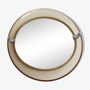 Allibert oval mirror plexiglass light brown smoked *new vintage