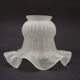 French vintage white opaque glass replacement shade with frilled edge.