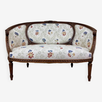 Banquette Corbeille De Style Louis XVI  tissu fleuri