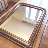 Antique large Louis Philippe mirror, decorated with gilt leaf - "Claude"