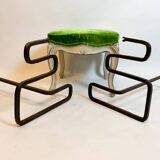 Pair of Mid-Century Modern Snake Firedogs, Wrought Iron, Italy, 1950s