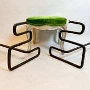 Paire de chenets à serpent en fer forgé, Italie, années 1950