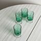 4 translucent green glass shot glasses