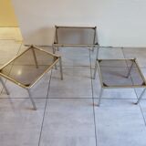 Suite of 3 pull-out tables 70s