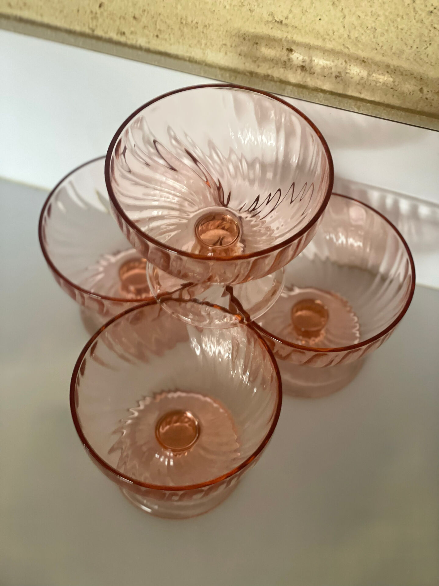 4 ice cream bowls dessert bowls Luminarc Rosaline