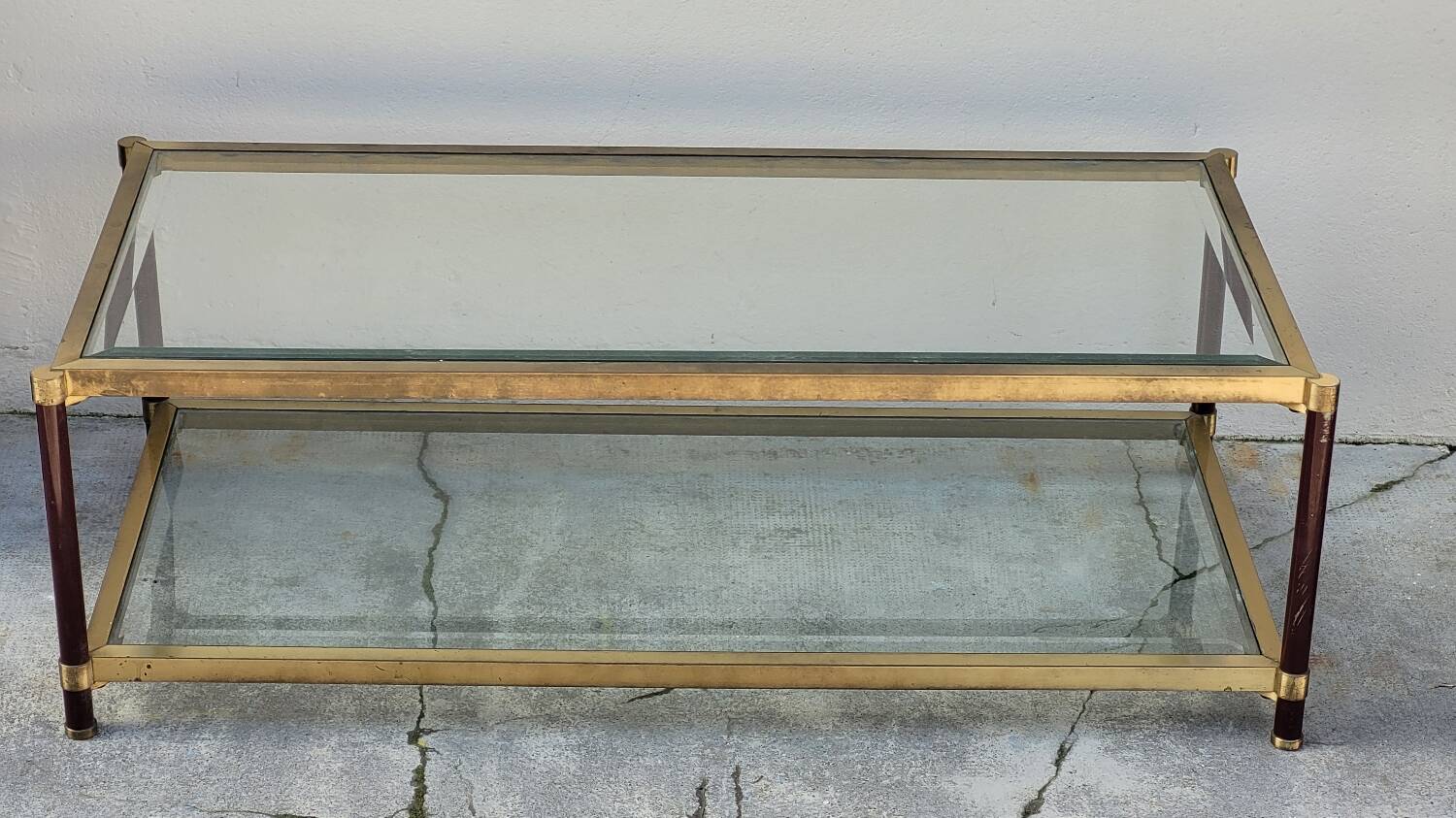 Jansen style brass designer coffee table - 1970s