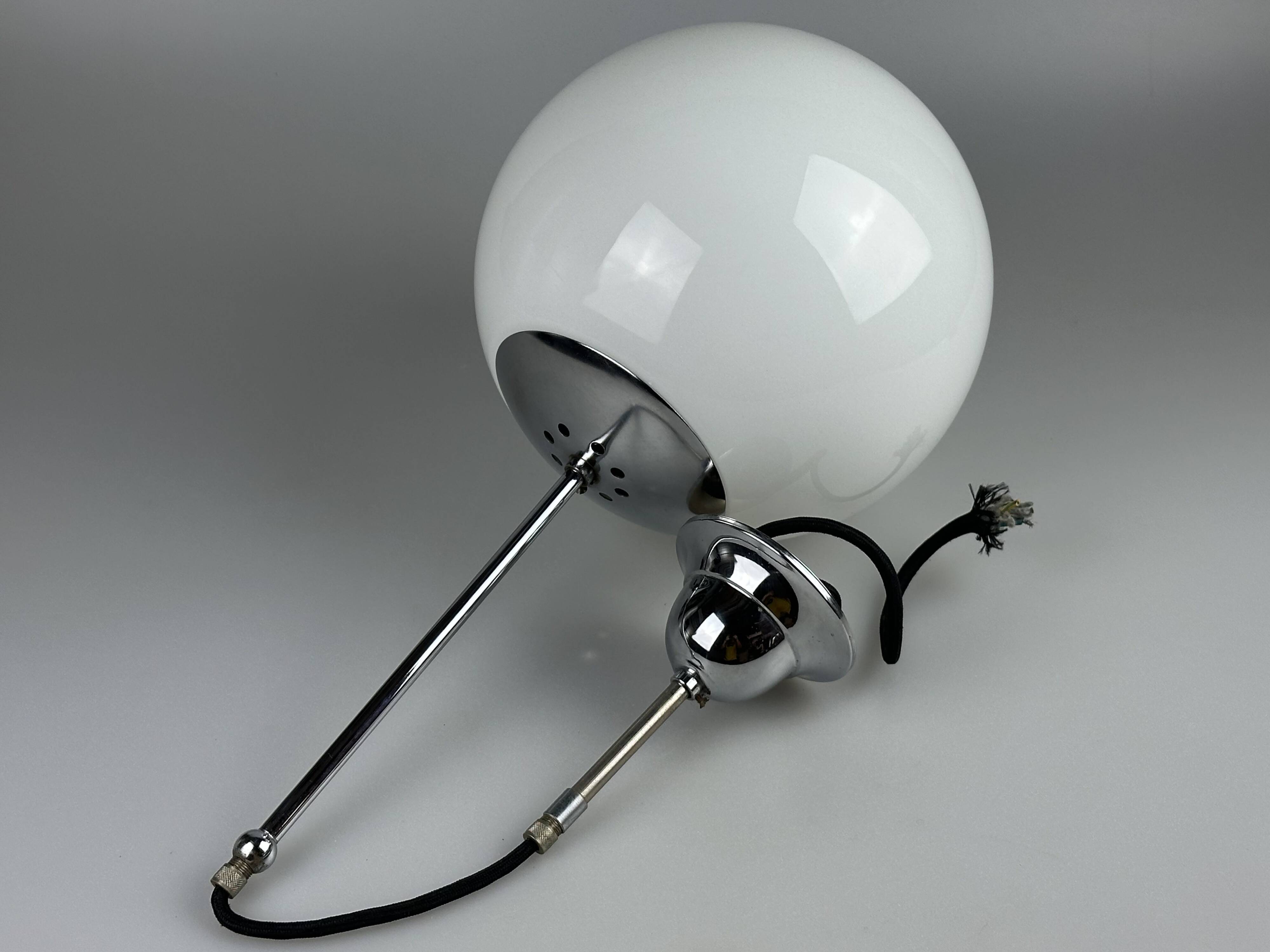1960s and 1970s Globe Lamp, Hanging Lamp, Glass Ceiling Lamp, Space Age Des