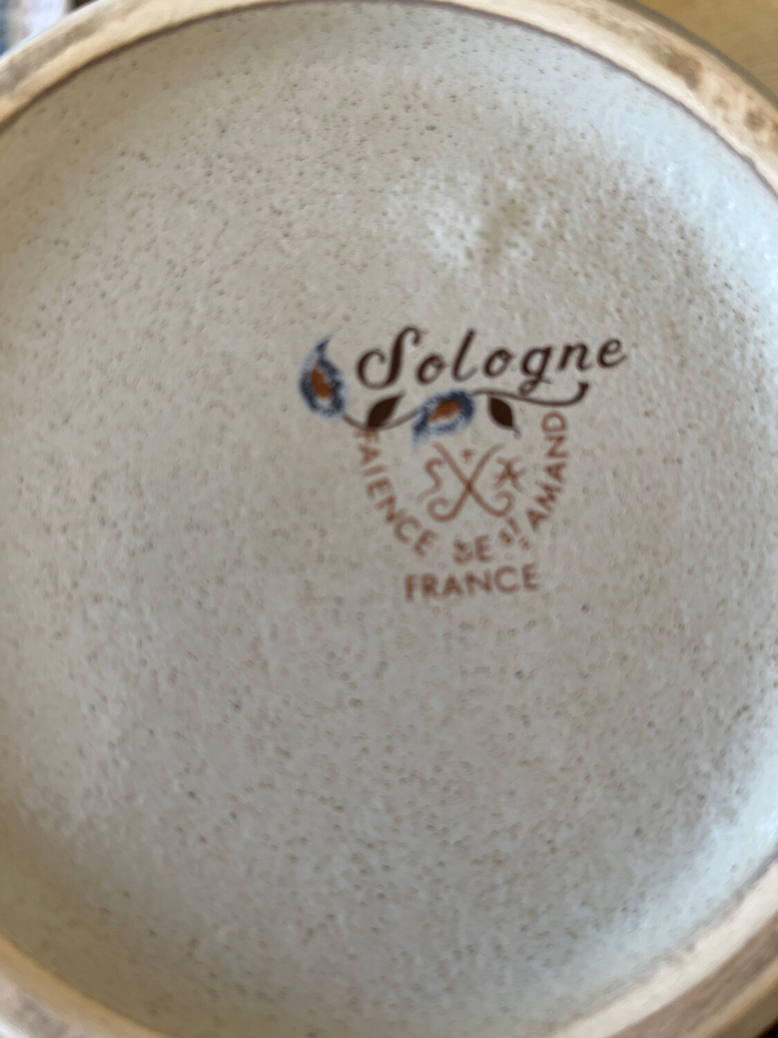 Saint Amand enameled stoneware coffee maker, Sologne decor