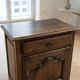 Small cupboard, jam cabinet with one door and one drawer, rustic, oak, solid wood.