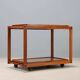 Desserte de cuisine vintage en teck à double plateau, design Italie, années 1960