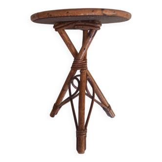 Vintage rattan plant holder